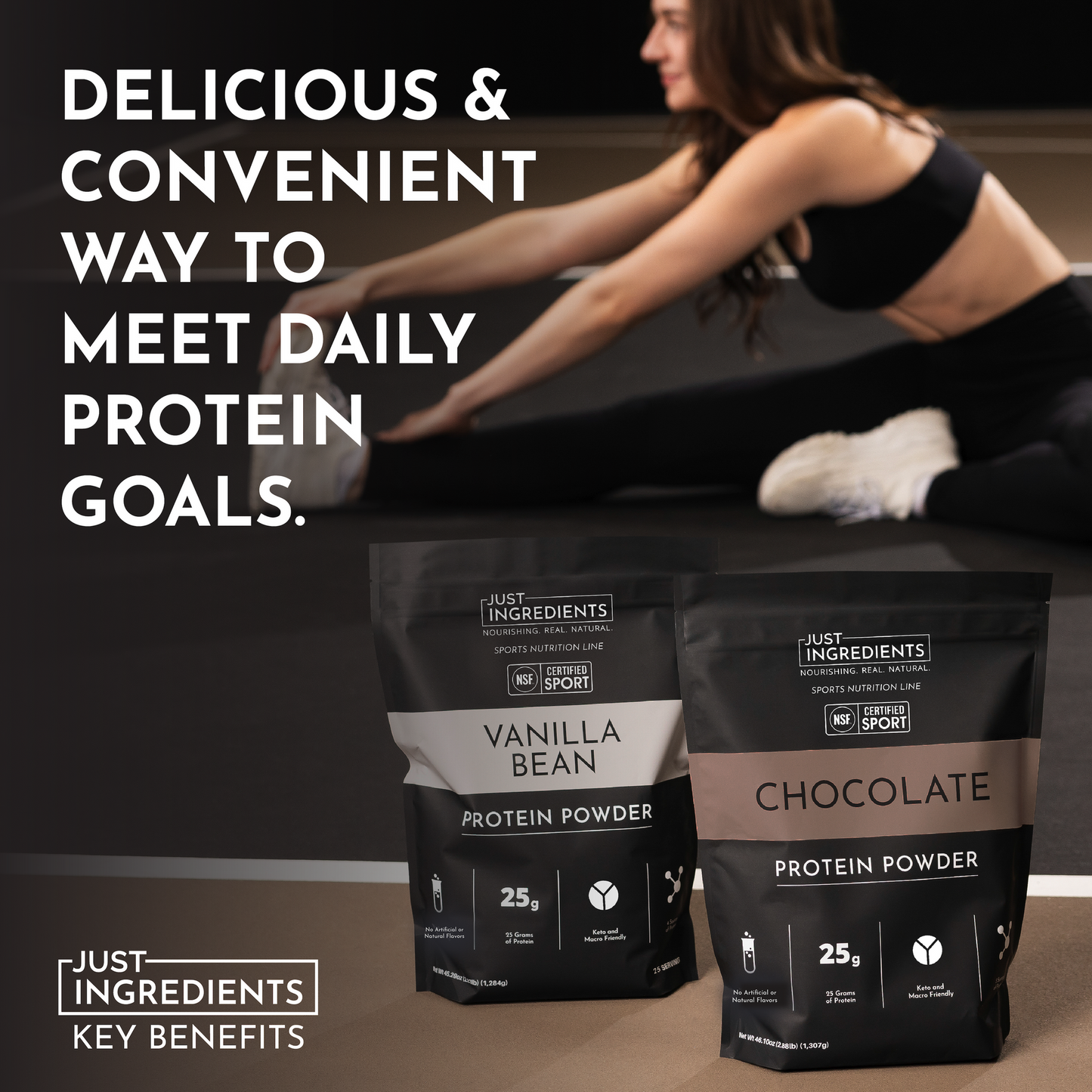 JUST INGREDIENTS Protein Powder — 20-serving blend to support muscle recovery and energy replenishment*